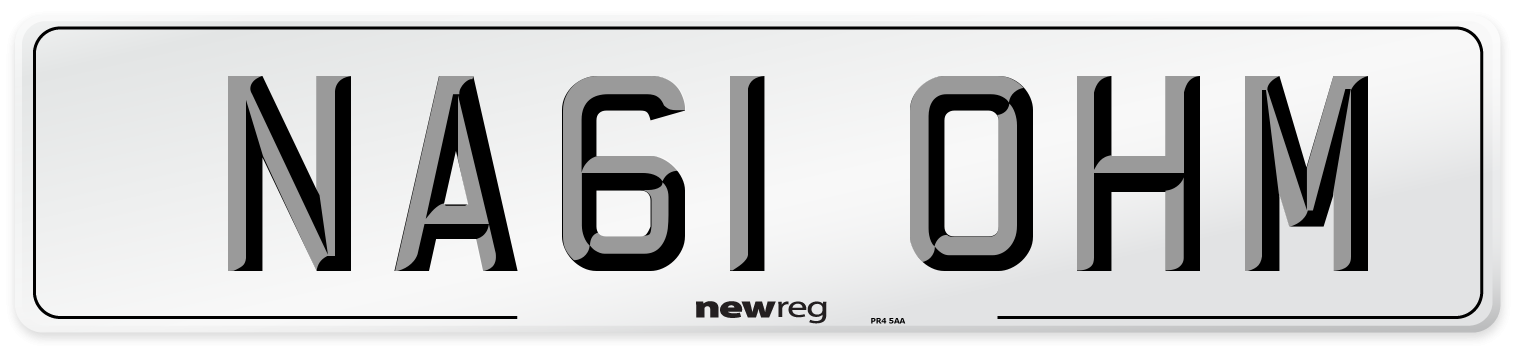 NA61 OHM Number Plate from New Reg